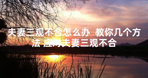 夫妻三观不合怎么办  教你几个方法 应对夫妻三观不合